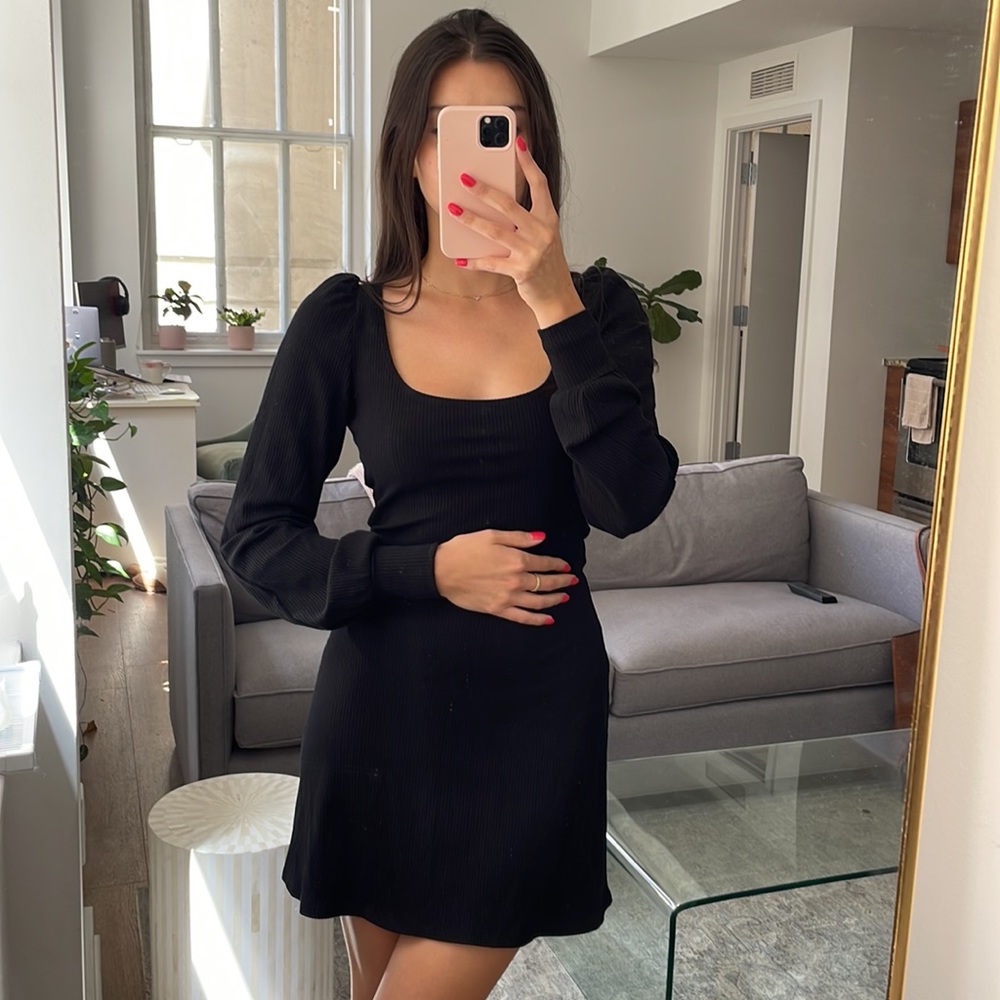 Reformation Black Knit Dress